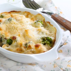 a5. menu de la semaine - Gratin de pâtes au poulet Alfredo et brocolis