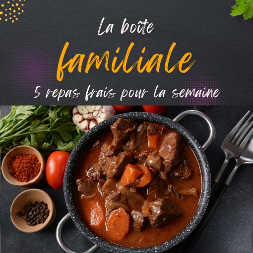 a.  Boîte familiale - 5 repas frais pour la semaine (3 au 7 fev)