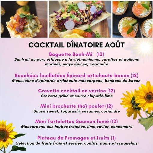 A. Cocktail dînatoire Août