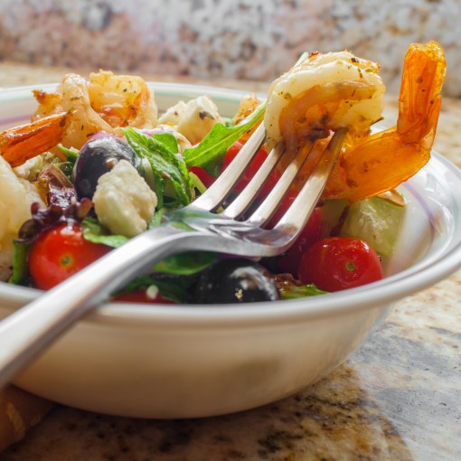 a1. menu de la semaine: Salade de pâtes méditerranéenne aux crevettes