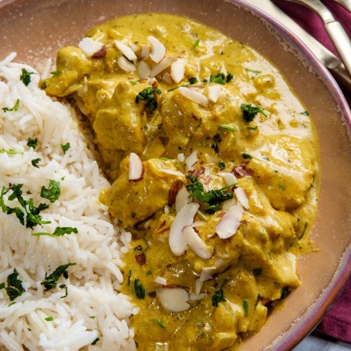 a3. menu de semaine - Veau braisé, sauce korma au beurre d'amandes et lait de coco