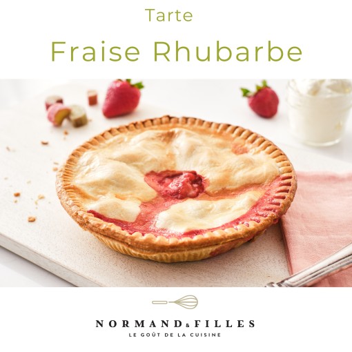 Dessert: Tarte Fraise Rhubarbe