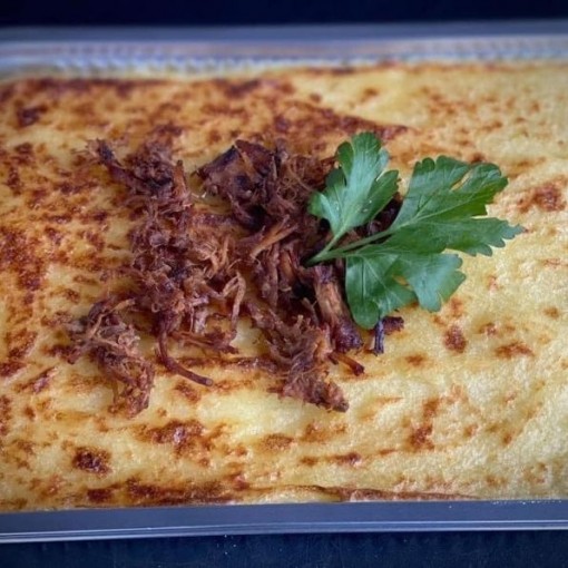 d. Prêt-à-manger congelé: Pâté chinois au porc effiloché